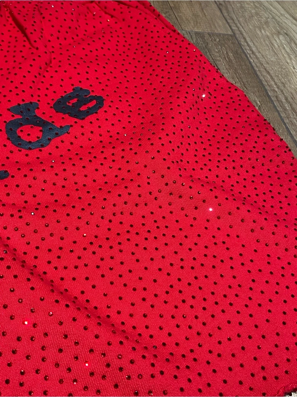 Sp5der Red VVS Rhinestone Shorts with Black Logo Brand New Mens Size S